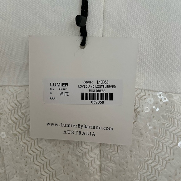 Lumier By Bariano long sleeve sequin dress sz. S white NWT - Picture 4 of 6